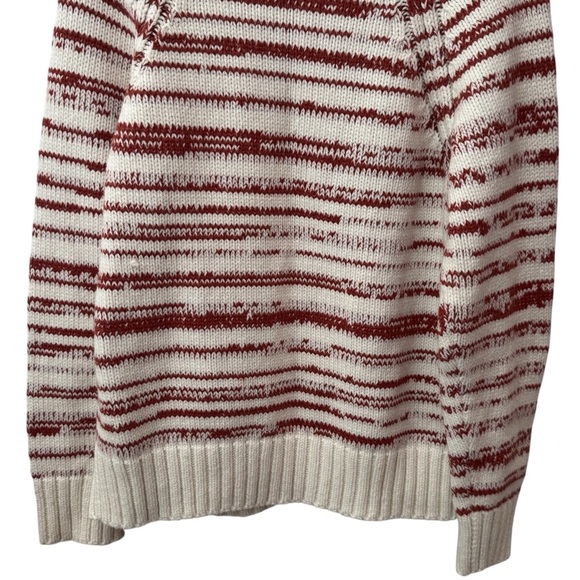 NEW Marine Layer Amy Mock Neck Sweater Color Chili Cream Marl Stripe Cozy Size M - Picture 8 of 12